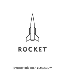 rocket icon vector line style