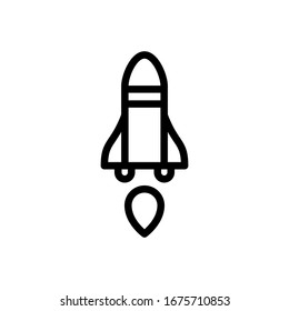 Rocket icon vector line style