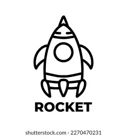 rocket icon vector. Line rocket symbol. Flat line ui trendy sign design. Thin linear graphic pictogram for website, mobile app. Logo illustration. eps10.