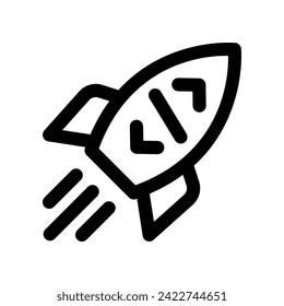 rocket icon. vector line icon for your website, mobile, presentation, and logo design.