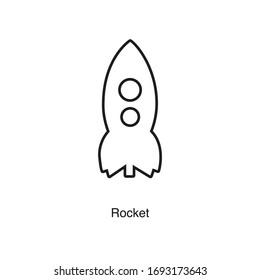 Rocket icon vector on white background. Black icon illustration