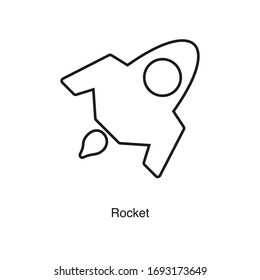 Rocket icon vector on white background. Black icon illustration