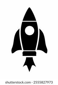 rocket icon vector on white background