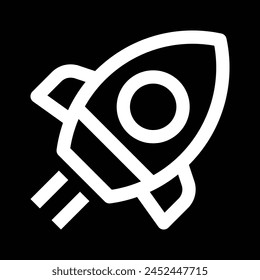 rocket icon vector outline design