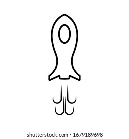 Vector de icono de cohete en estilo de contorno