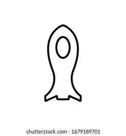 Rocket icon vector in outline style