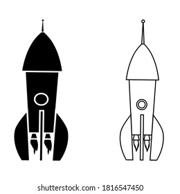 Rocket icon vector set. spaceship illustration sign collection. Space symbol.