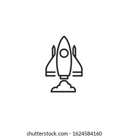 Rocket Icon vector sign isolated for graphic and web design. Rocket symbol template color editable on white background.