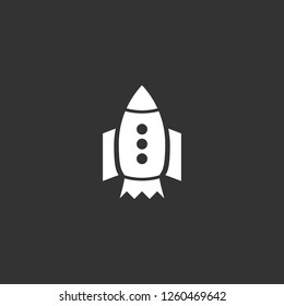 rocket icon vector. rocket sign on black background. rocket icon for web and app