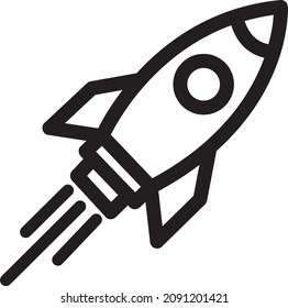 Rocket icon vector. Simple outline rocket sign.eps