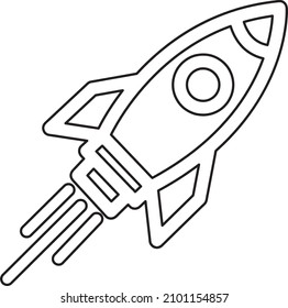Rocket icon vector. Simple outline rocket sign.eps