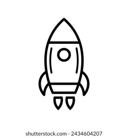 Rocket icon vector. Simple outline rocket sign eps 10