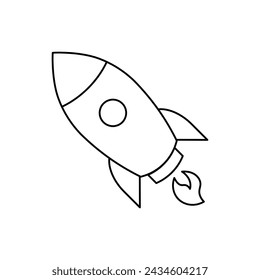 Rocket icon vector. Simple outline rocket sign eps 10