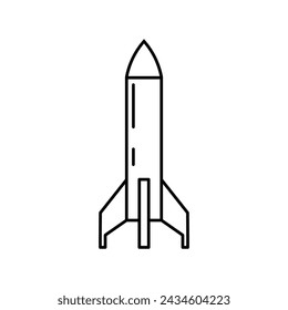 Rocket icon vector. Simple outline rocket sign eps 10
