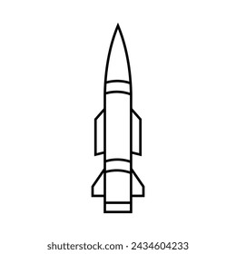 Rocket icon vector. Simple outline rocket sign eps 10