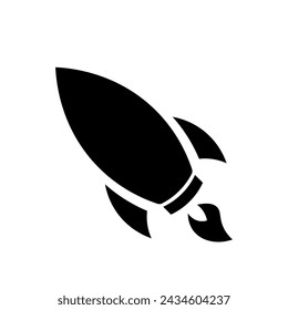 Rocket icon vector. Simple outline rocket sign eps 10