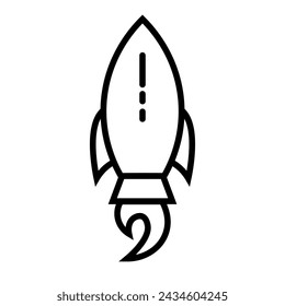 Rocket icon vector. Simple outline rocket sign eps 10