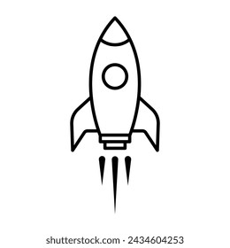 Rocket icon vector. Simple outline rocket sign eps 10