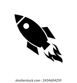 Rocket icon vector. Simple outline rocket sign eps 10