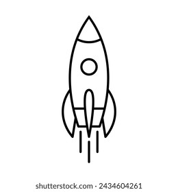 Rocket icon vector. Simple outline rocket sign eps 10