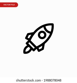 Rocket icon vector. Simple rocket sign
