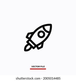 Rocket icon vector. Simple rocket sign