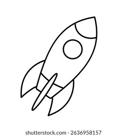 Rocket icon vector. Simple rocket sign line vector icon. Rocket sign and symbol. Rocket vector illustration.