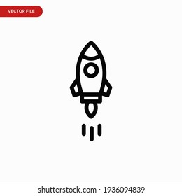 Rocket icon vector. Simple start up sign