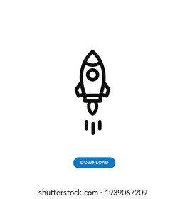 Rocket icon vector. Simple start up sign