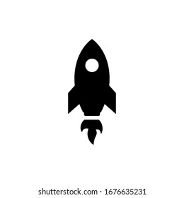 Rocket icon vector solid style