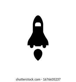 Rocket icon vector solid style