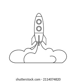 Rocket icon vector. Space Craft illustration sign. Shuttle symbol or logo.