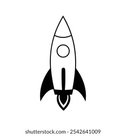 Rocket icon vector. Space ship vector icon. Rocket launch illustration symbol.