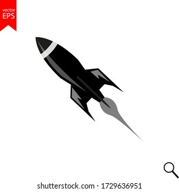 rocket icon vector, spaceship, sign