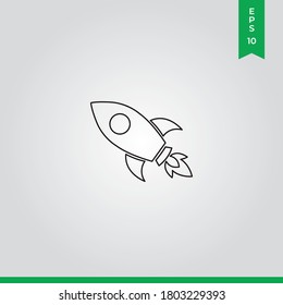 Rocket icon vector. Spaceship sign