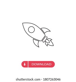 Rocket icon vector. Spaceship sign