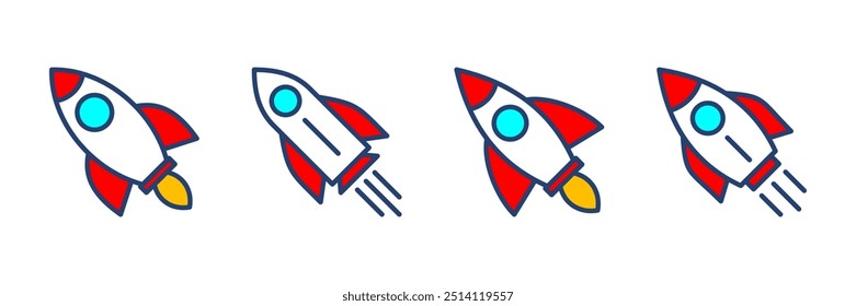 Rocket icon vector. Startup icon vector. 