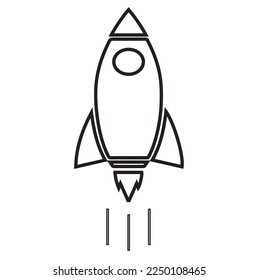 Raketensymbol, Vektorgrafik, die auf dem Hintergrund erscheint