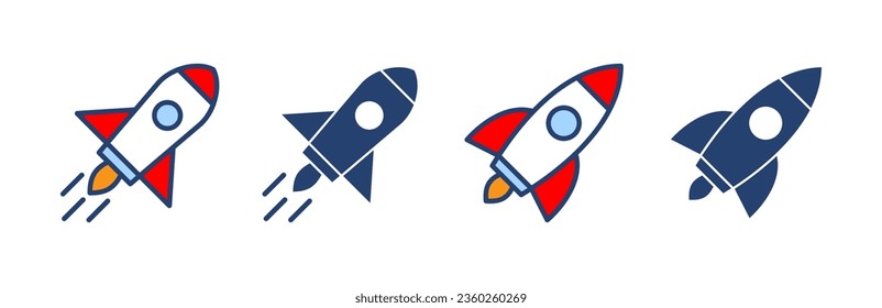 Rocket icon vector. Startup sign and symbol. rocket launcher icon