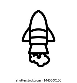 Rocket icon vector , template logo isolated emblem , 

illustration simple for business , outline solid background 

white