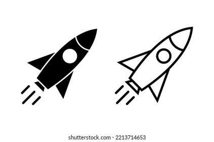 Rocket icon vector for web and mobile app. Startup sign and symbol. rocket launcher icon
