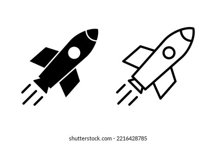 Rocket icon vector for web and mobile app. Startup sign and symbol. rocket launcher icon