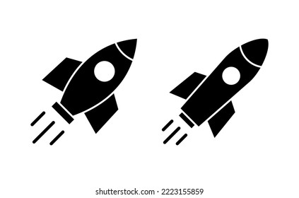 Rocket icon vector for web and mobile app. Startup sign and symbol. rocket launcher icon