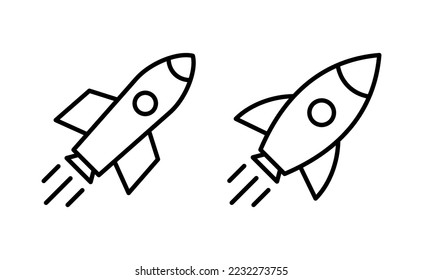Rocket icon vector for web and mobile app. Startup sign and symbol. rocket launcher icon