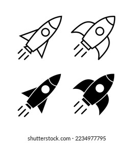Rocket icon vector for web and mobile app. Startup sign and symbol. rocket launcher icon