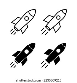 Rocket icon vector for web and mobile app. Startup sign and symbol. rocket launcher icon