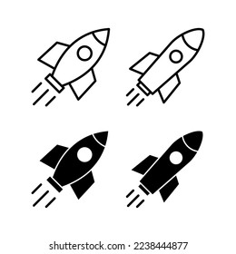 Rocket icon vector for web and mobile app. Startup sign and symbol. rocket launcher icon