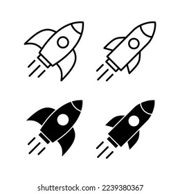 Rocket icon vector for web and mobile app. Startup sign and symbol. rocket launcher icon