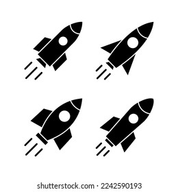 Rocket icon vector for web and mobile app. Startup sign and symbol. rocket launcher icon