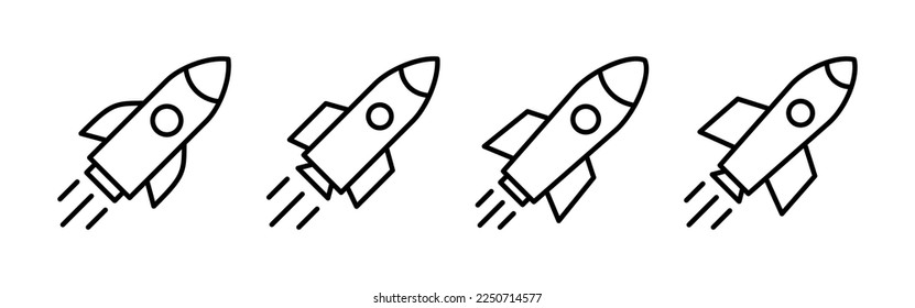 Rocket icon vector for web and mobile app. Startup sign and symbol. rocket launcher icon